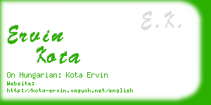 ervin kota business card